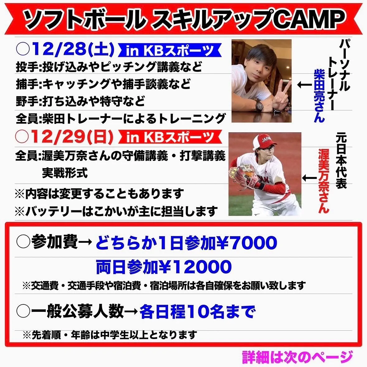 ソフトボールスキルアップCAMP